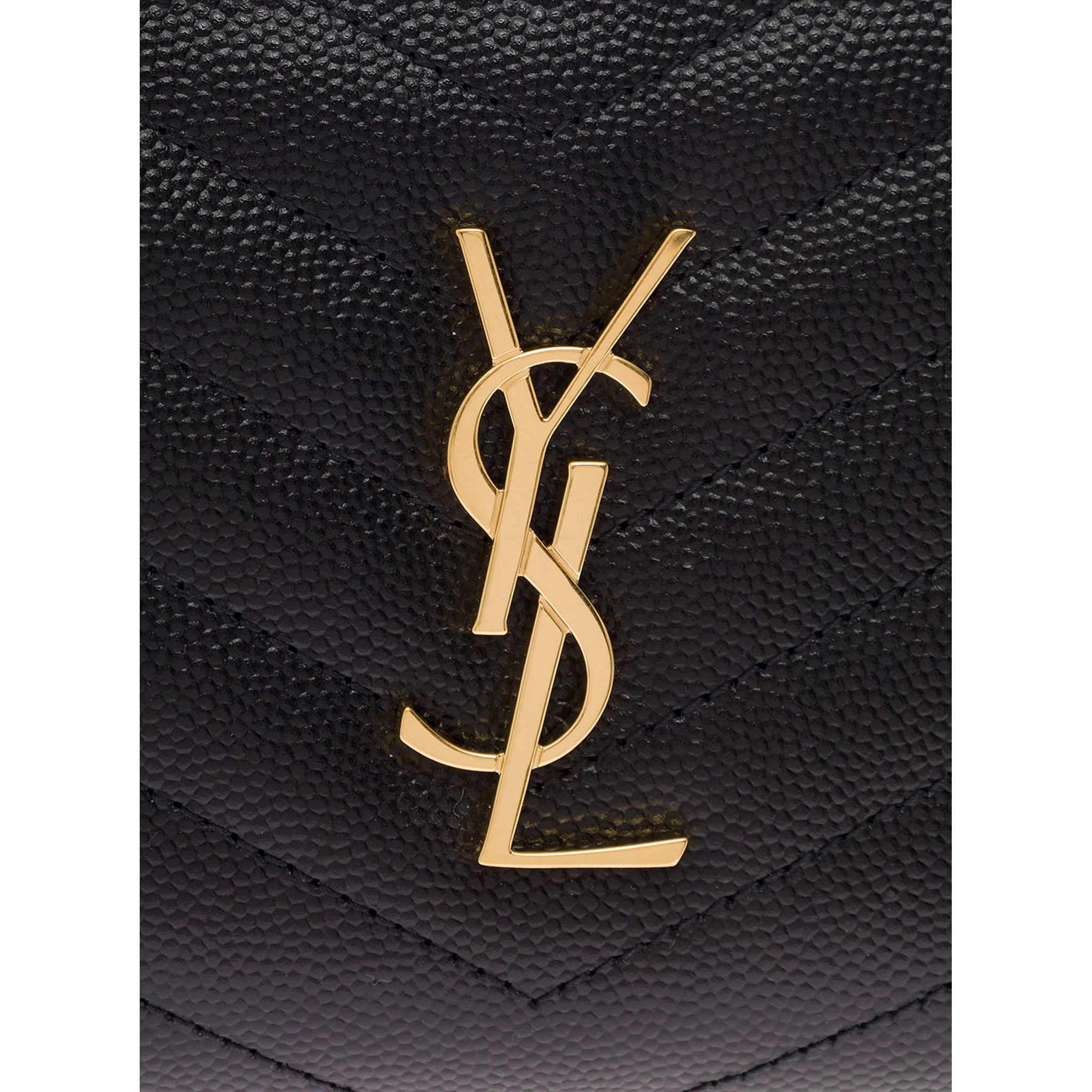 Saint Laurent Womans Black Grain De Poudre Leather Wallet