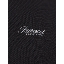 Black Hoodie with Front and Back Logo Print in Cotton Man