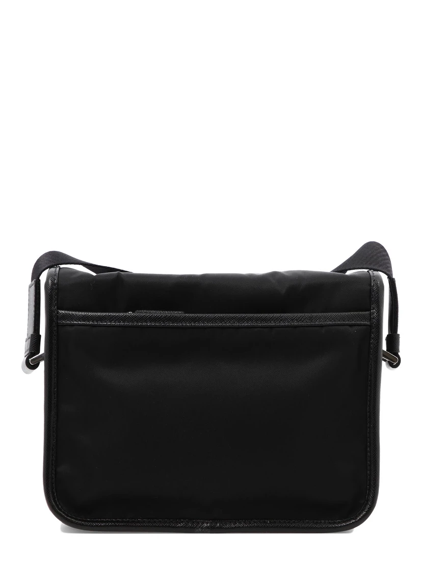 Crossbody bag in Re-Nylon and Saffiano leather