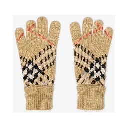 Check cashmere gloves