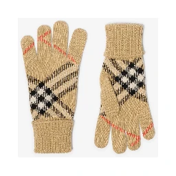 Check cashmere gloves
