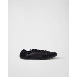 Collapse Re-Nylon suede sneakers