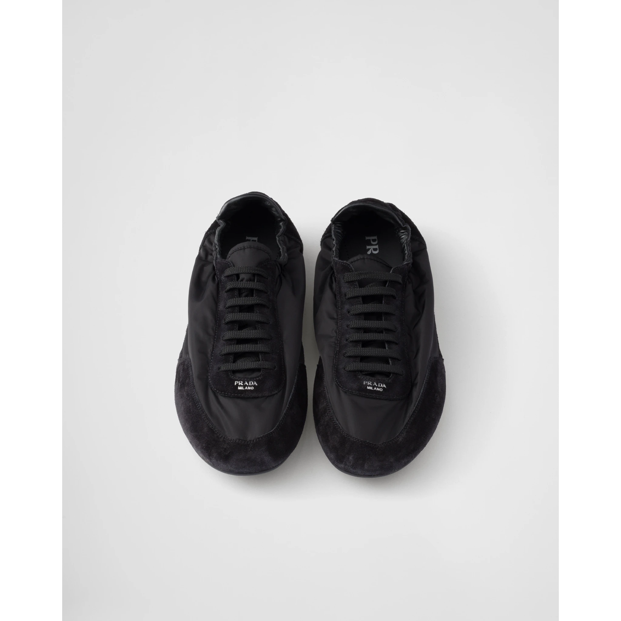 Collapse Re-Nylon suede sneakers