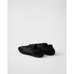Collapse Re-Nylon suede sneakers
