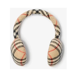 Wool and cashmere earcuff Check