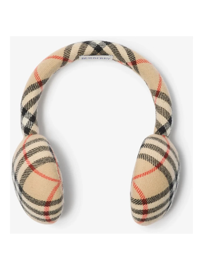 Wool and cashmere earcuff Check