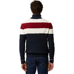 Men's striped turtleneck sweater