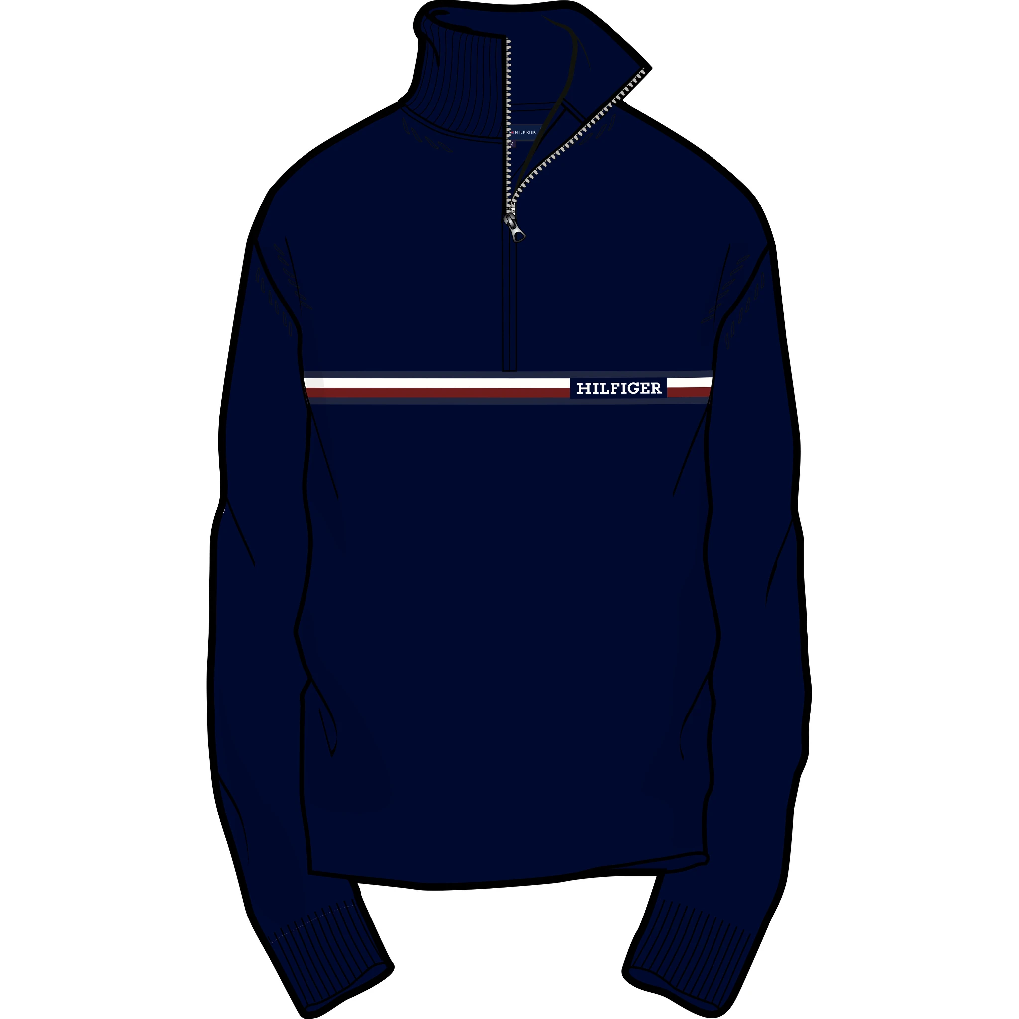 Men's Stripe Quarter-zip Sweater In Calico