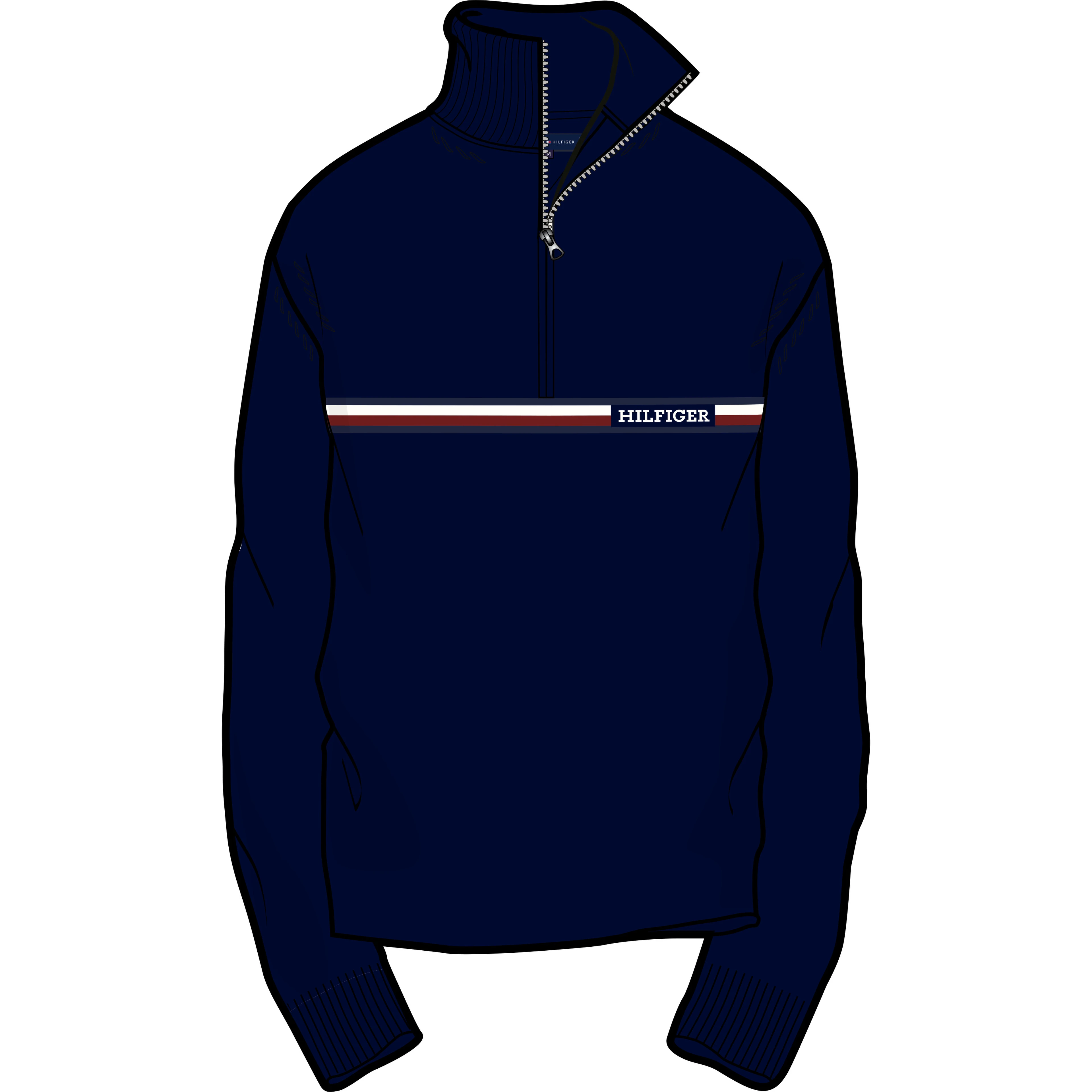 Men's Stripe Quarter-zip Sweater In Calico