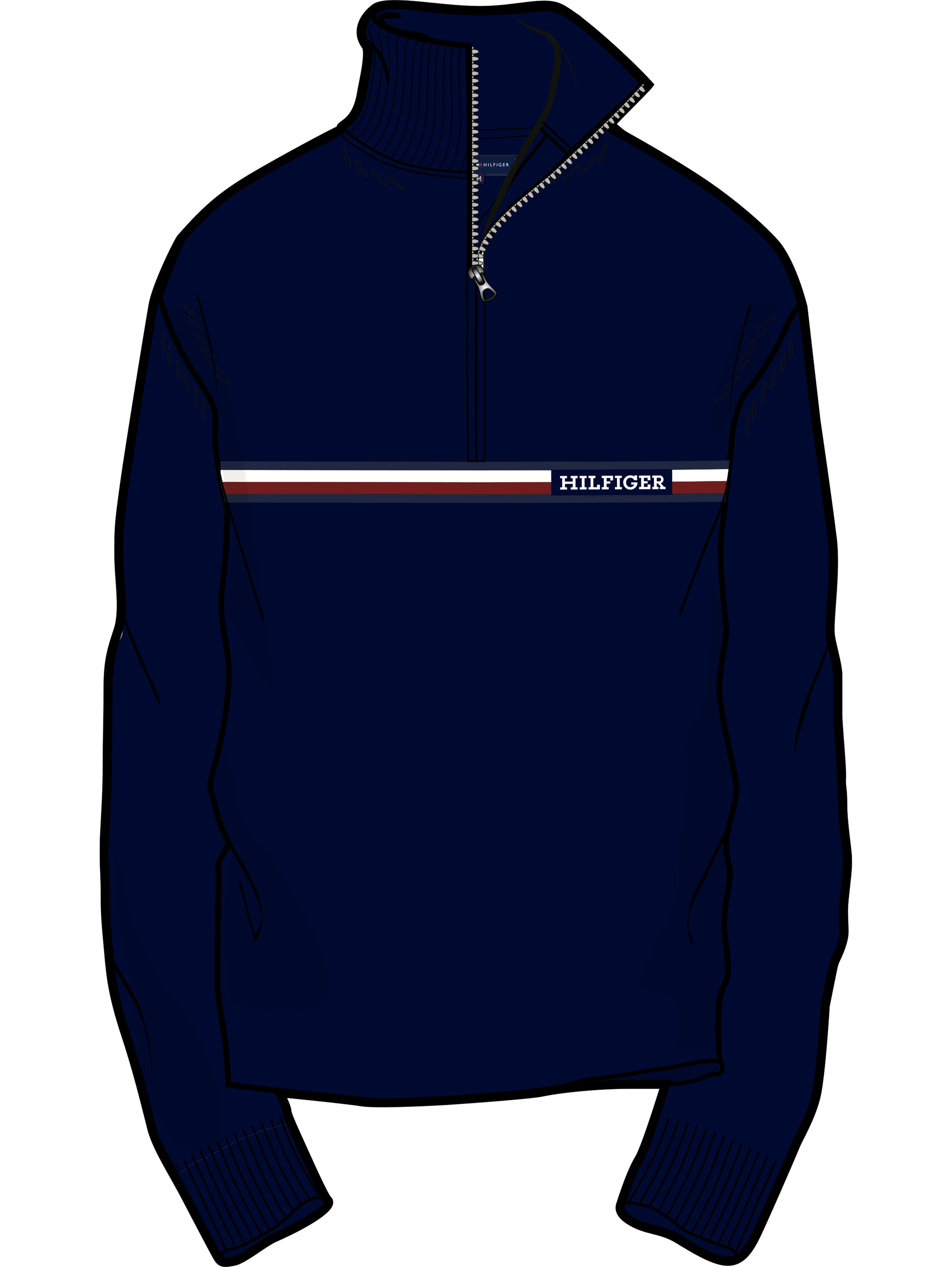 Men's Stripe Quarter-zip Sweater In Calico