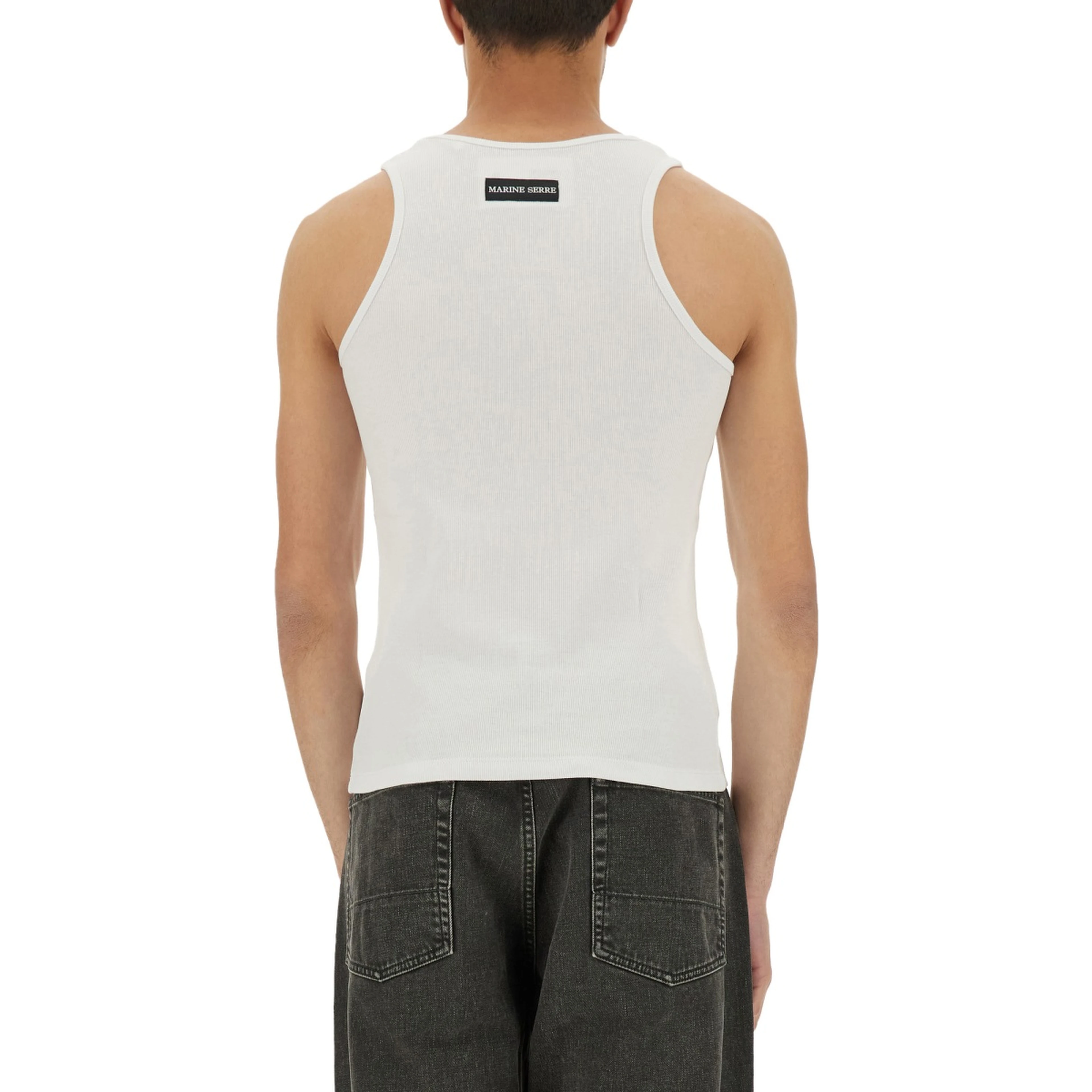 RIBBED TANK TOP WITH MOON LOGO