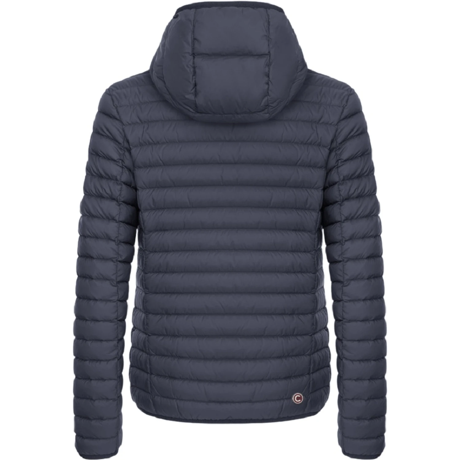 Hooded Horizontal-Quilted Down Jacket