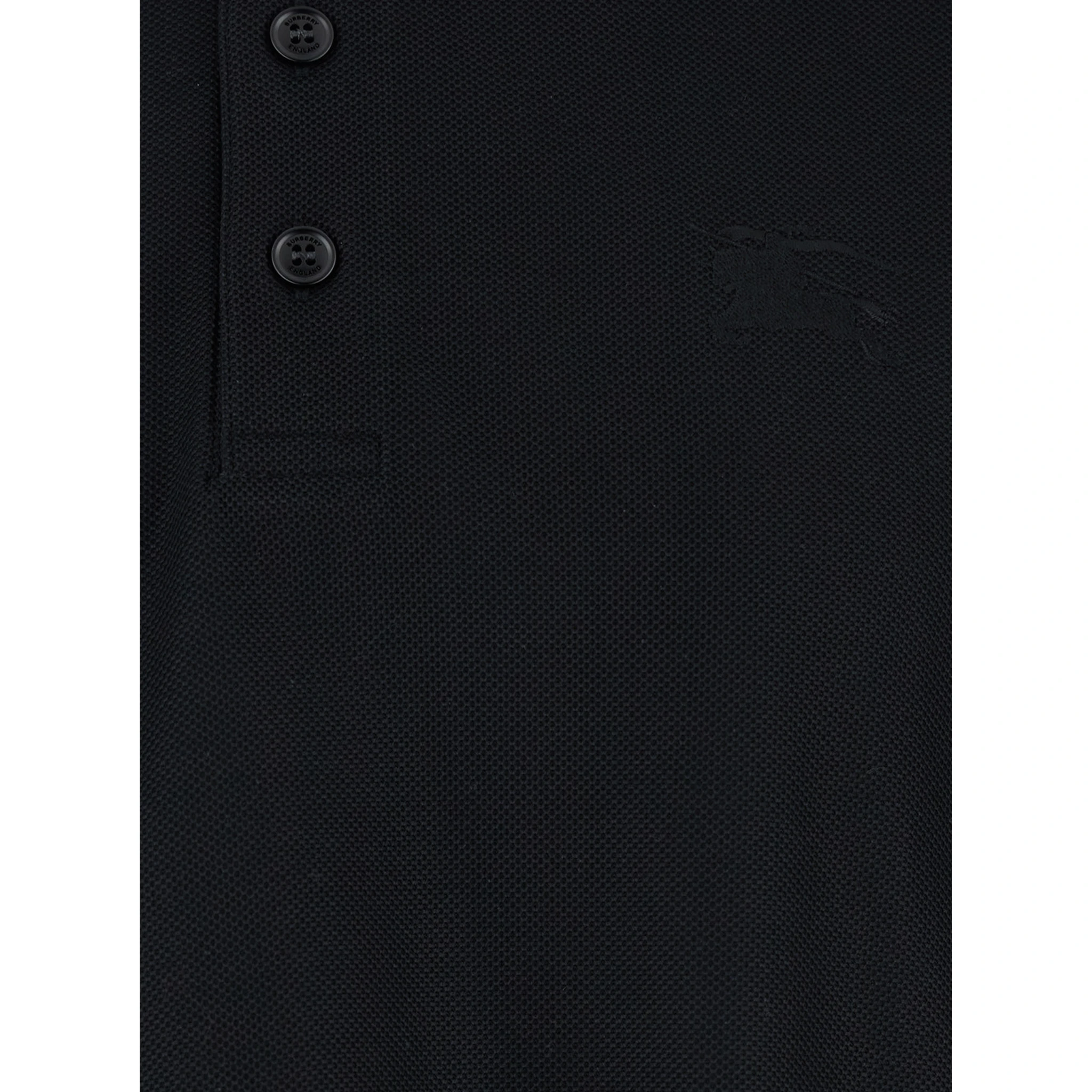 Black Polo Shirt with Classic Collar and EKD Tonal Embroidery in Cotton Man