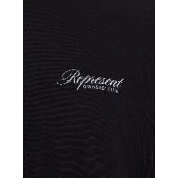 Black Crewneck T-Shirt with with Front and Back Owners Club Print in Cotton Man