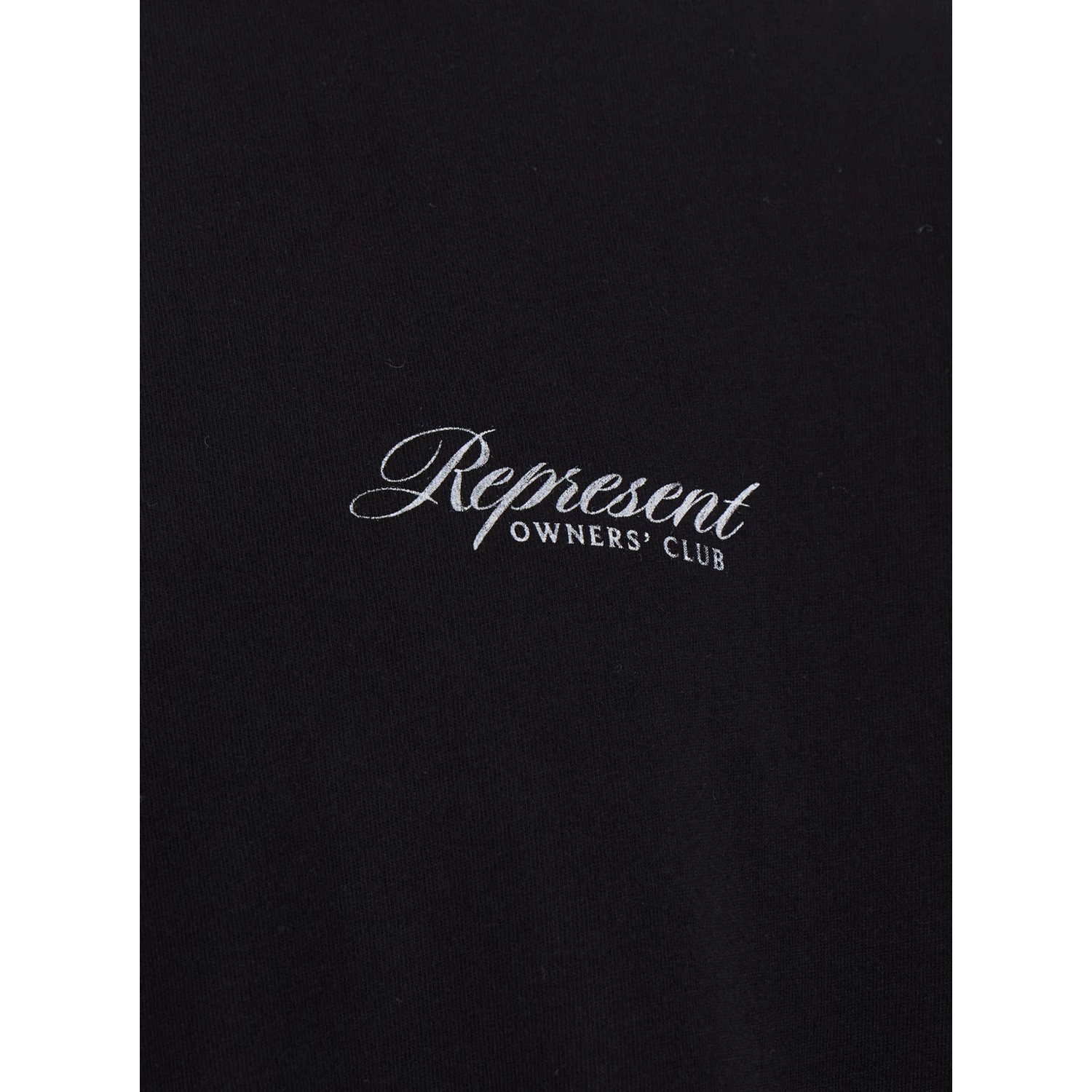 Black Crewneck T-Shirt with with Front and Back Owners Club Print in Cotton Man