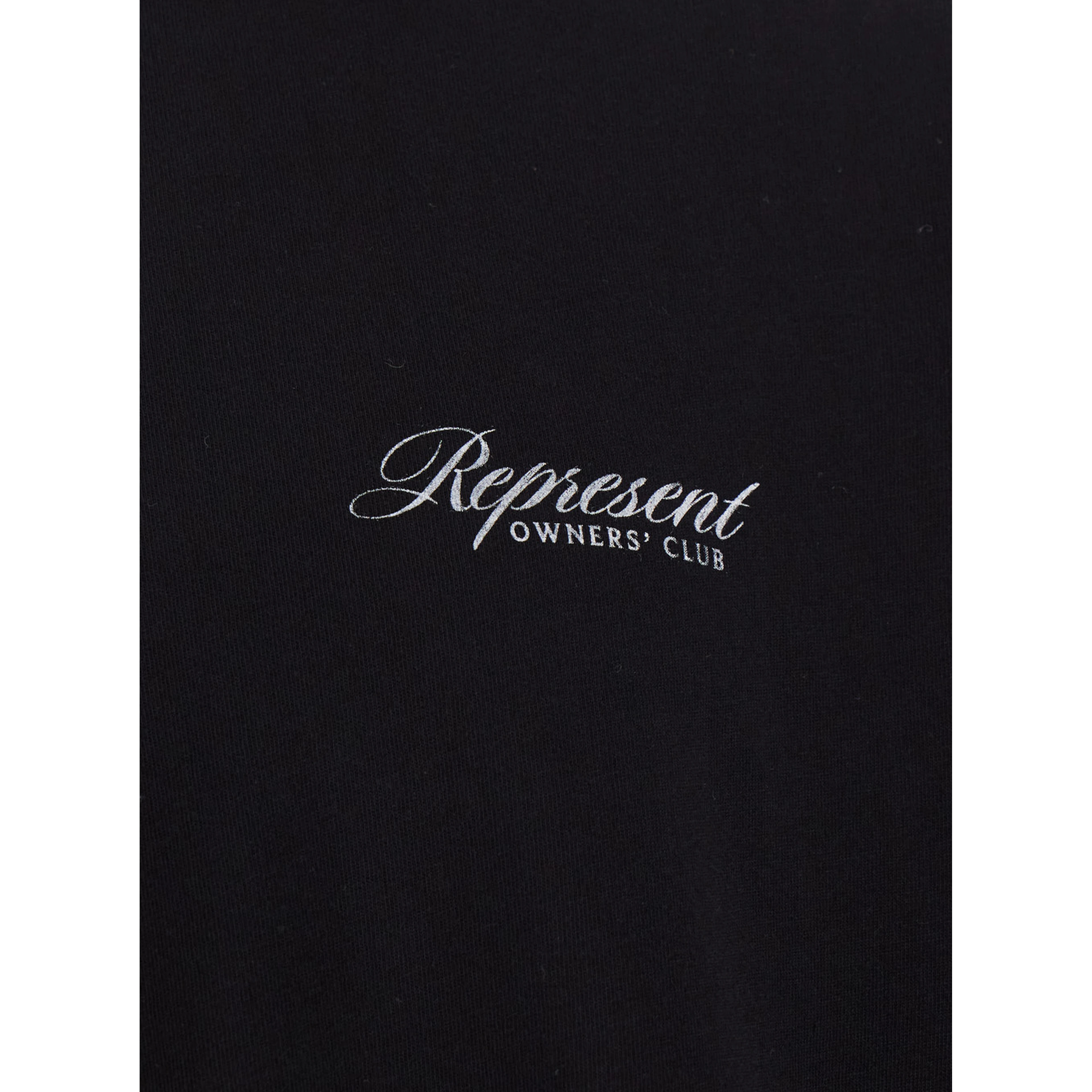 Black Crewneck T-Shirt with with Front and Back Owners Club Print in Cotton Man