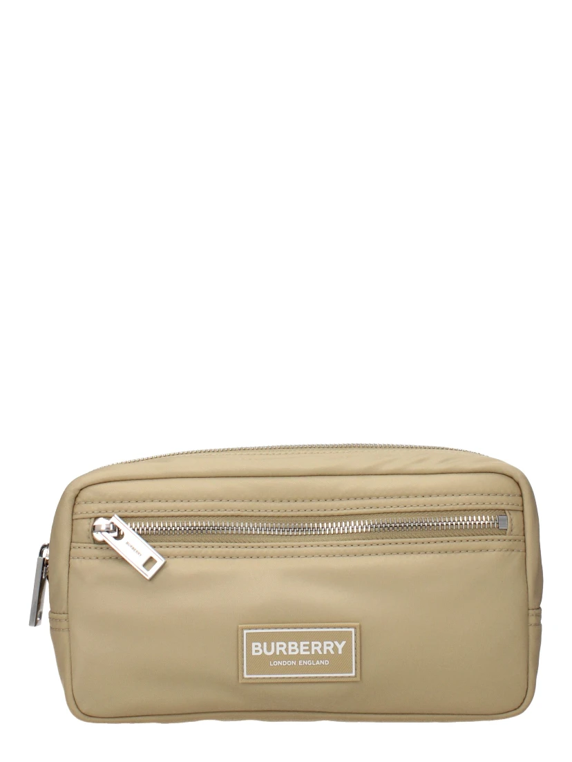 Beige Nylon Clutch Bag