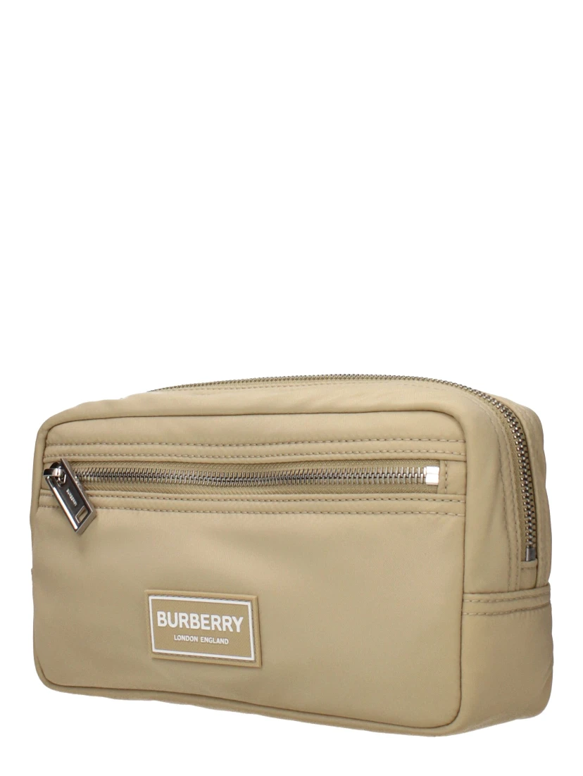 Beige Nylon Clutch Bag