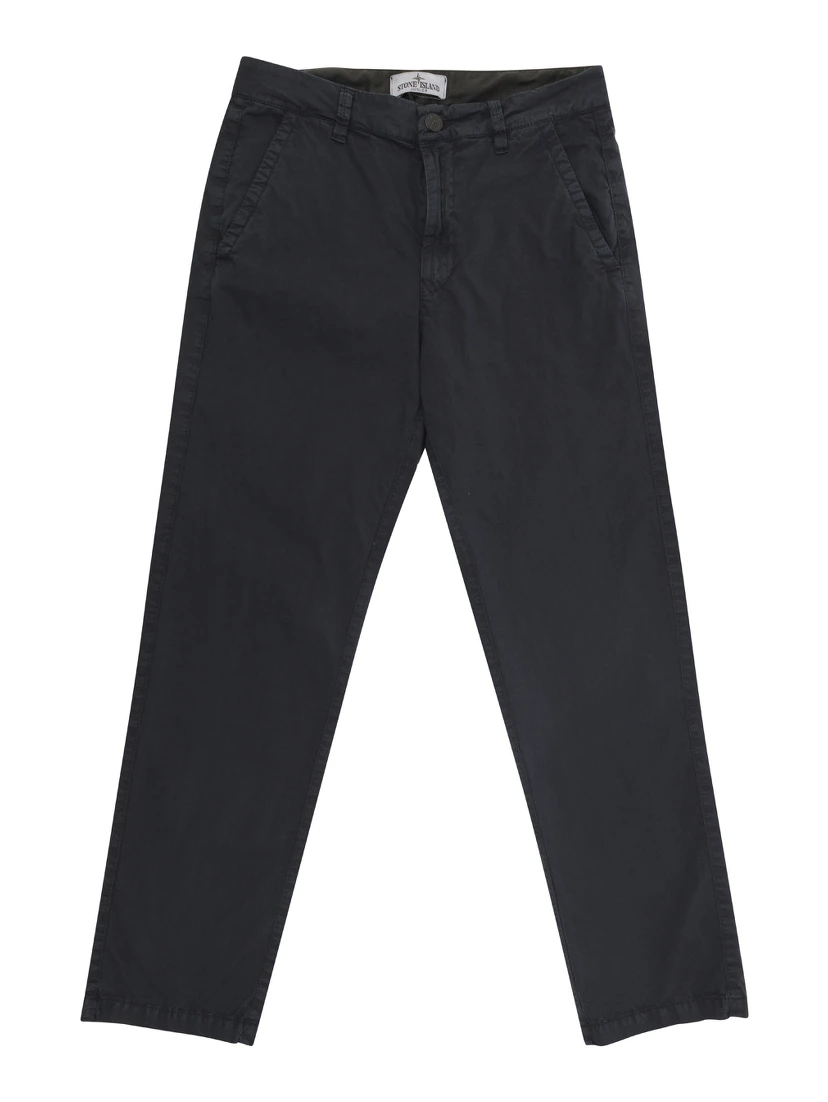 Black Pants with Logo Patch in Stretch Cotton Boy
