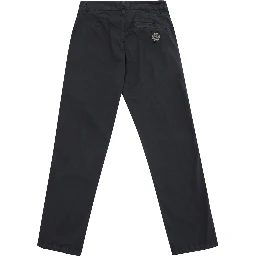 Black Pants with Logo Patch in Stretch Cotton Boy