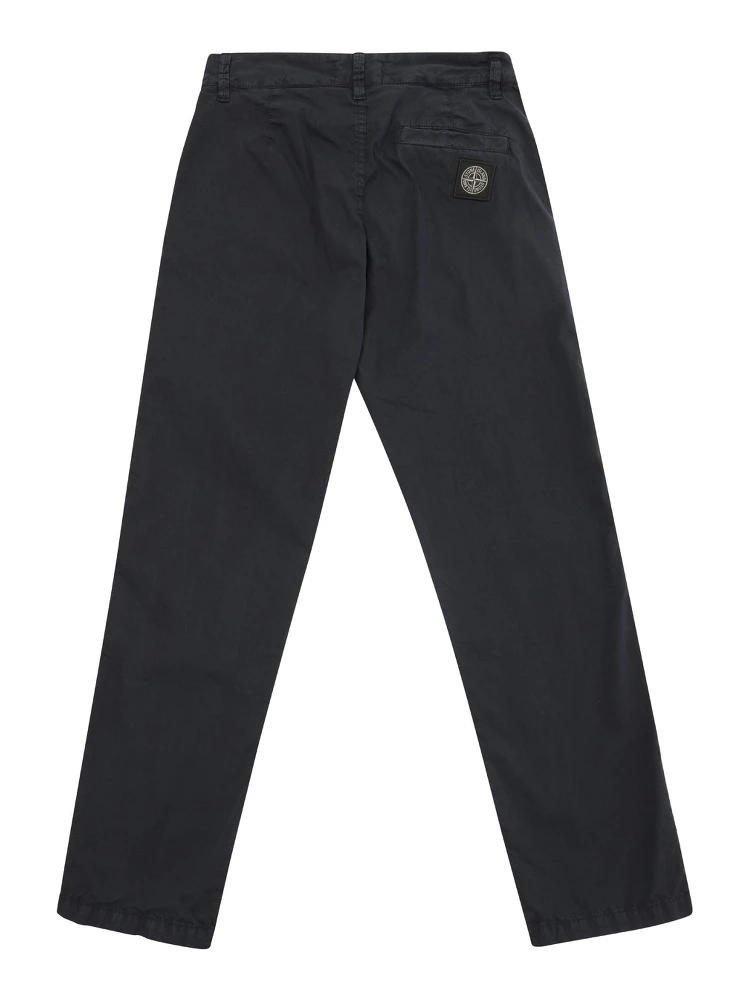 Black Pants with Logo Patch in Stretch Cotton Boy alternative