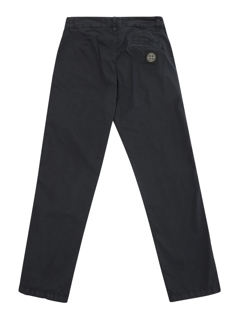 Black Pants with Logo Patch in Stretch Cotton Boy