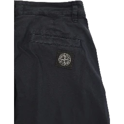 Black Pants with Logo Patch in Stretch Cotton Boy
