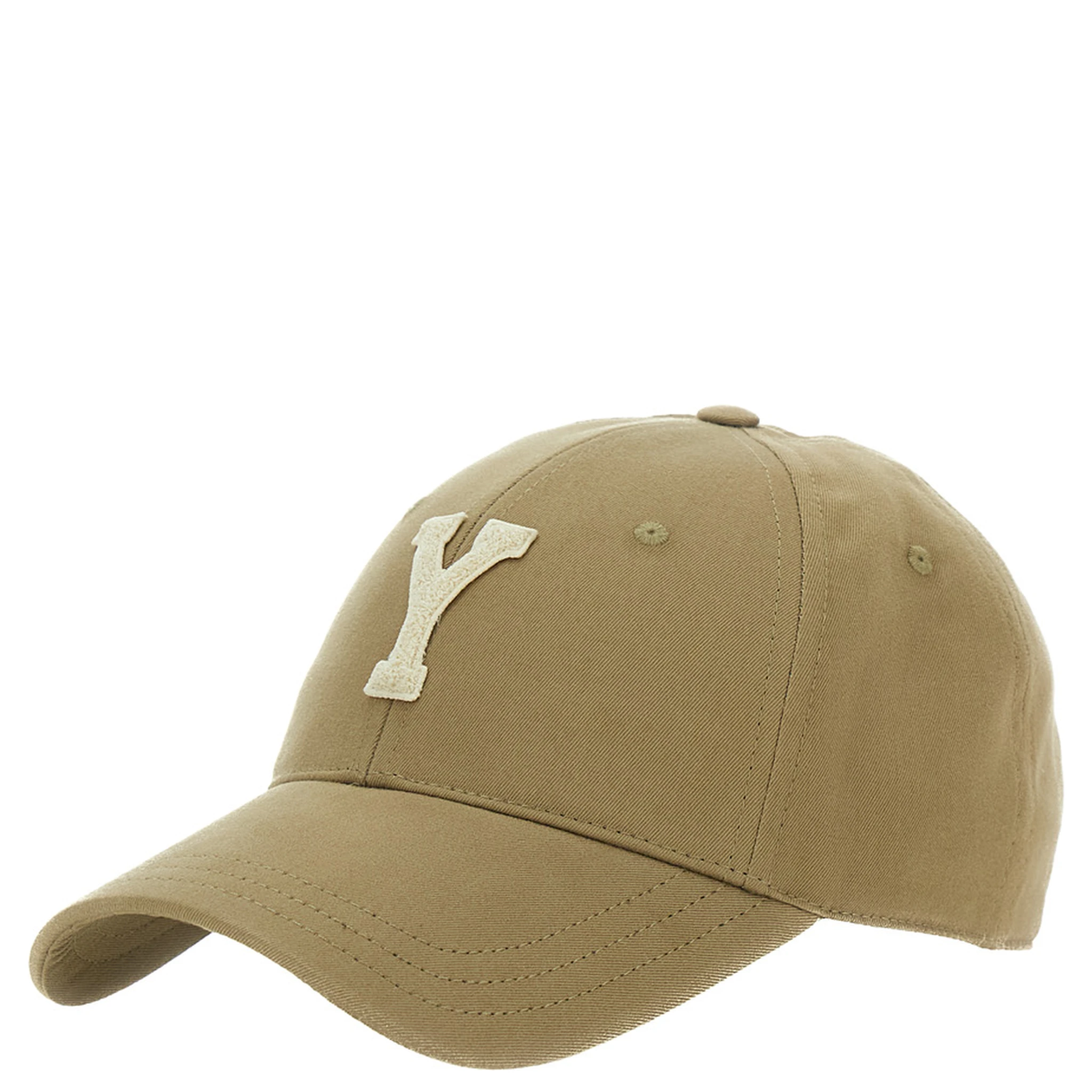 قبعة بيسبول بيج اللون مزينة بشعار مطرز في الأمام، مصنوعة من القطن، للرجال