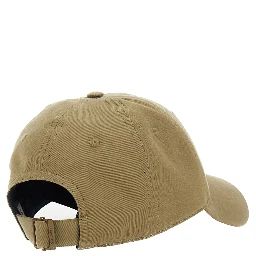 قبعة بيسبول بيج اللون مزينة بشعار مطرز في الأمام، مصنوعة من القطن، للرجال