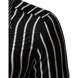 Black White Stripes Men MARTINI Dress Shirt