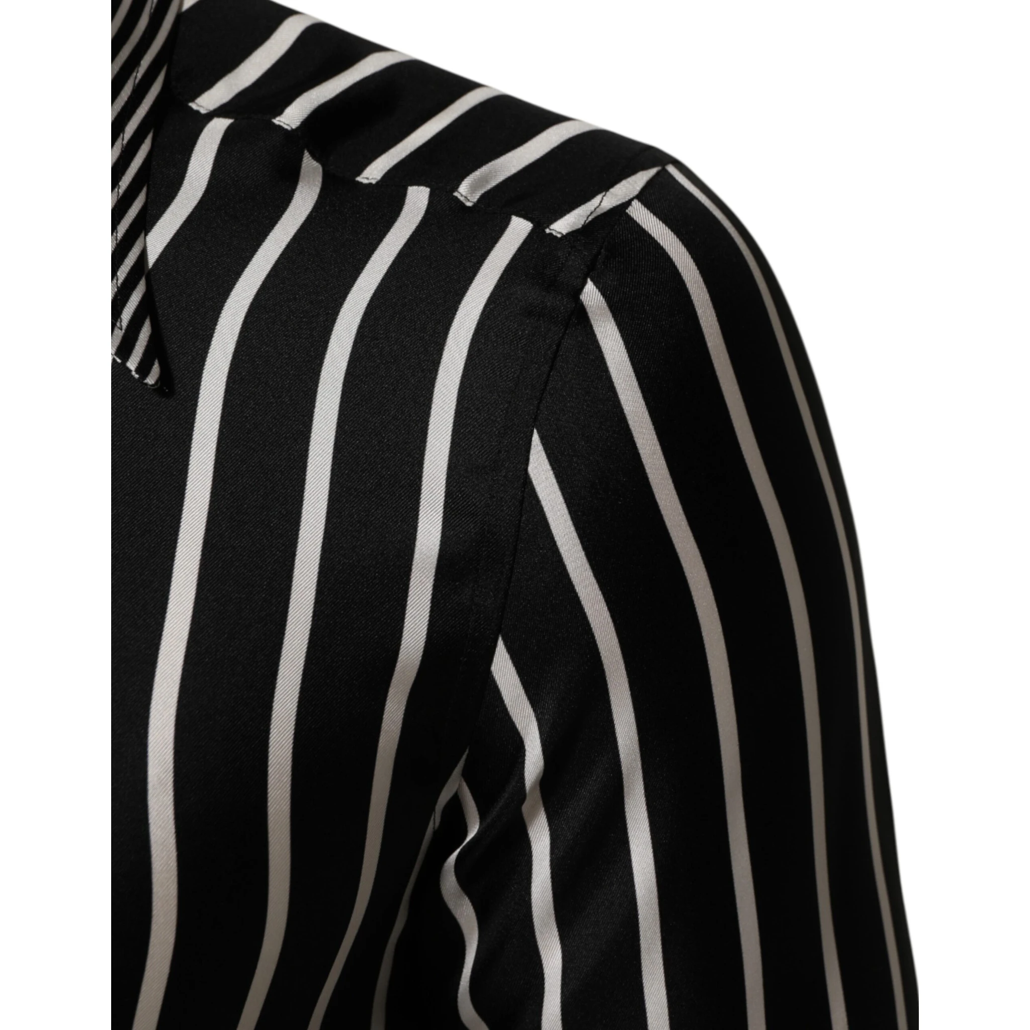 Black White Stripes Men MARTINI Dress Shirt