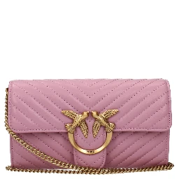 Pink Leather Clutch Bag