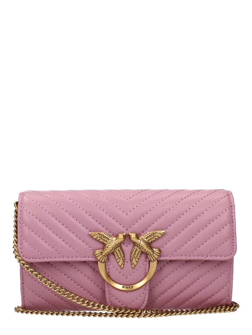 Pink Leather Clutch Bag
