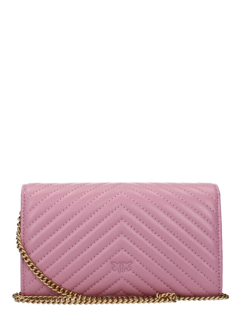 Pink Leather Clutch Bag