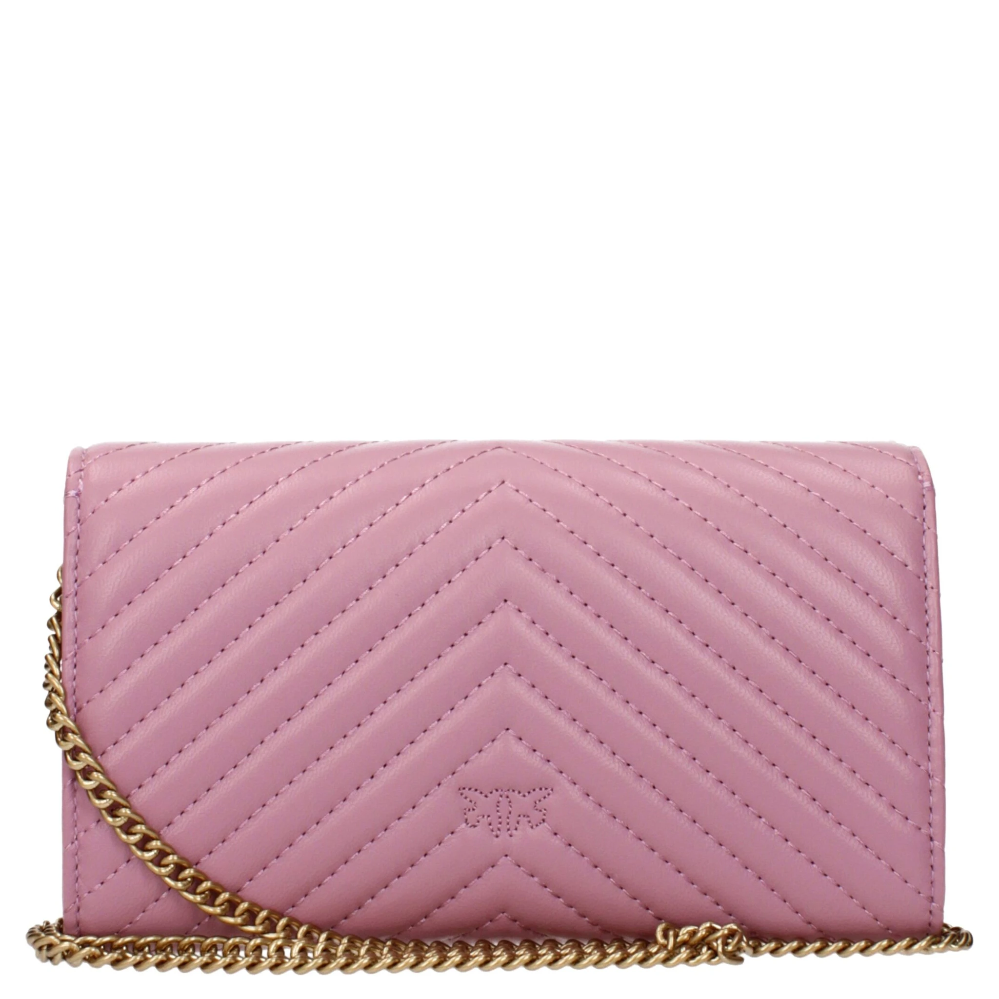 Pink Leather Clutch Bag