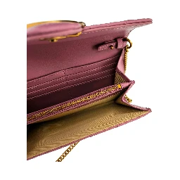 Pink Leather Clutch Bag