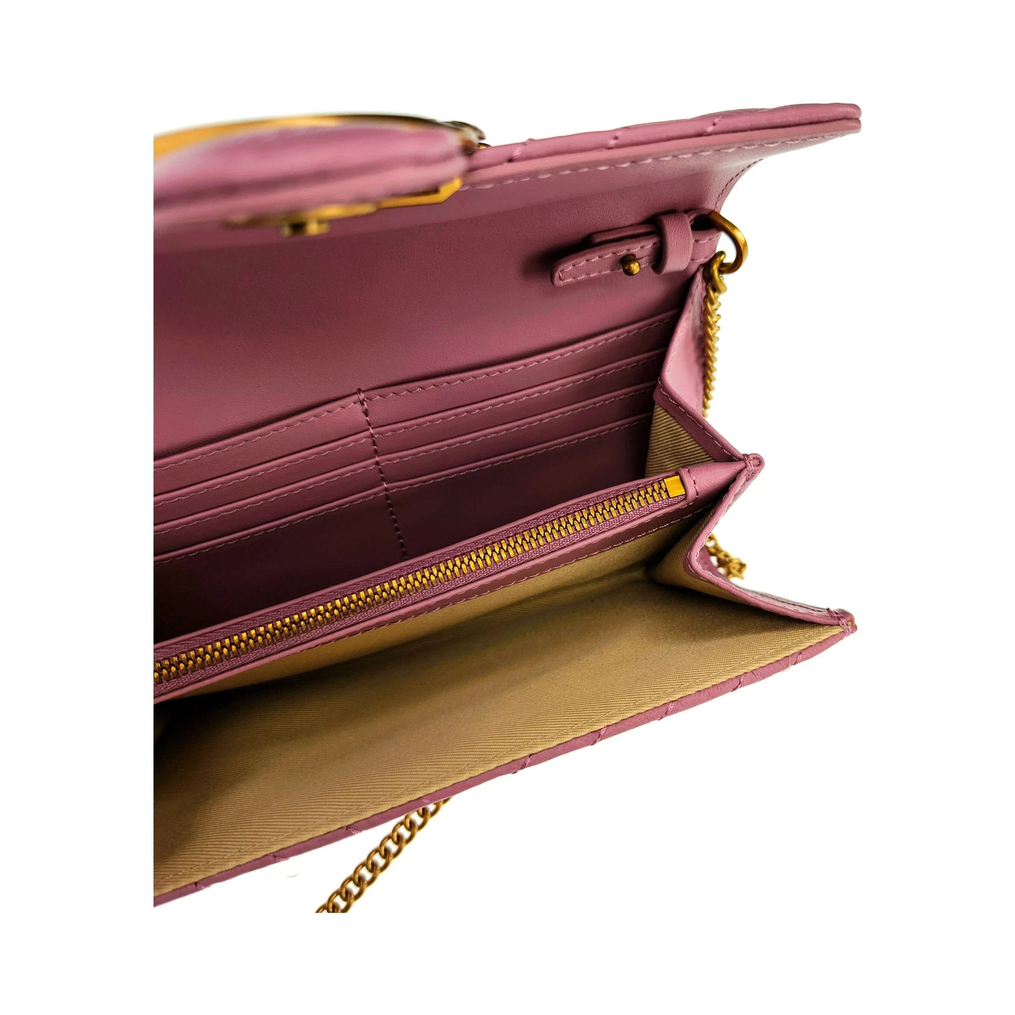 Pink Leather Clutch Bag