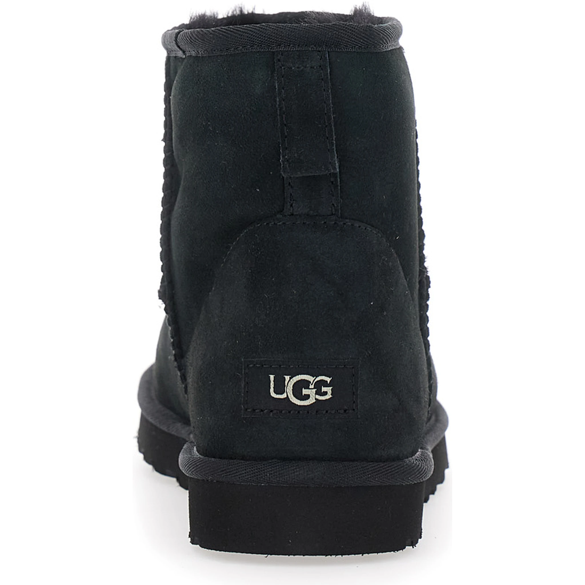 Classic Mini Black Ankle Boots with Logo Patch on the Rear and Shearling Lining in Suede Man