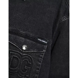 Black Cotton Long Sleeve Denim Casual Shirt