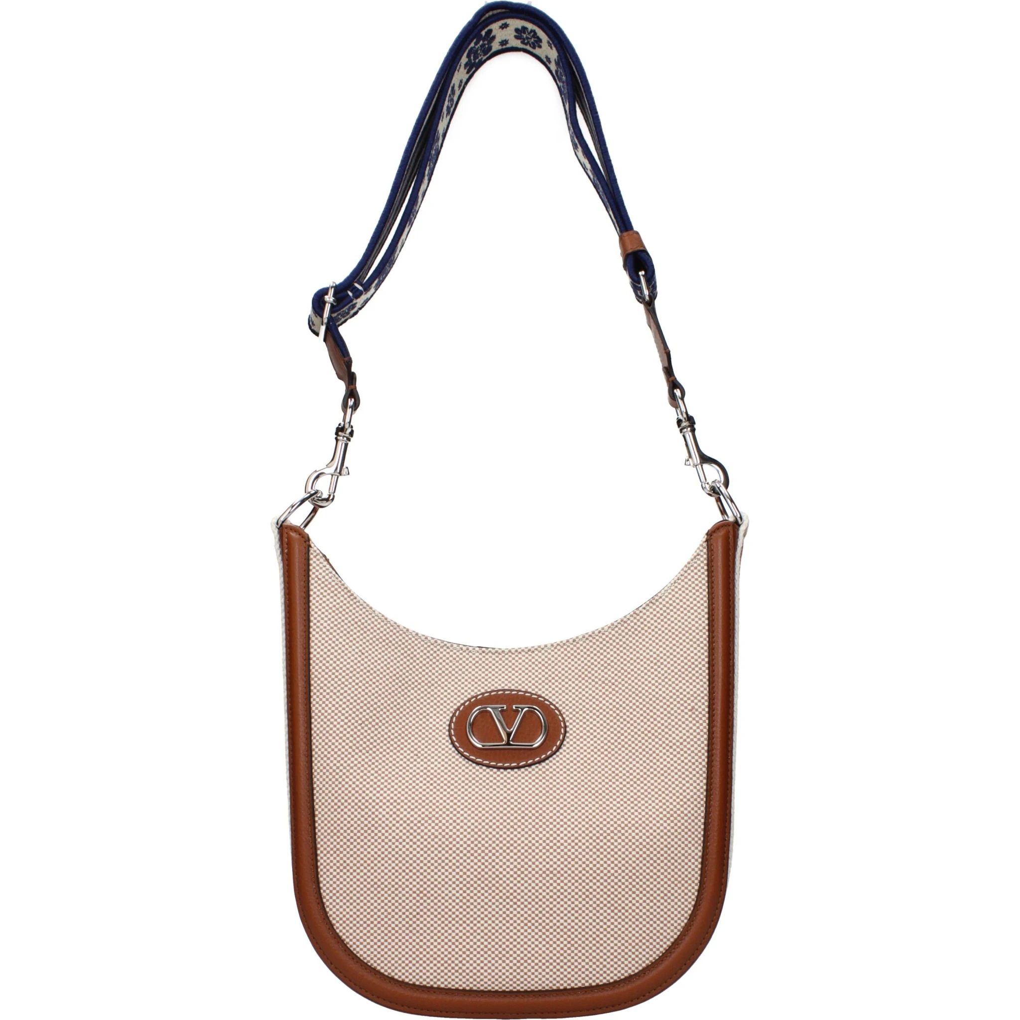 Beige Fabric Crossbody Bag