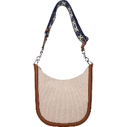 Beige Fabric Crossbody Bag