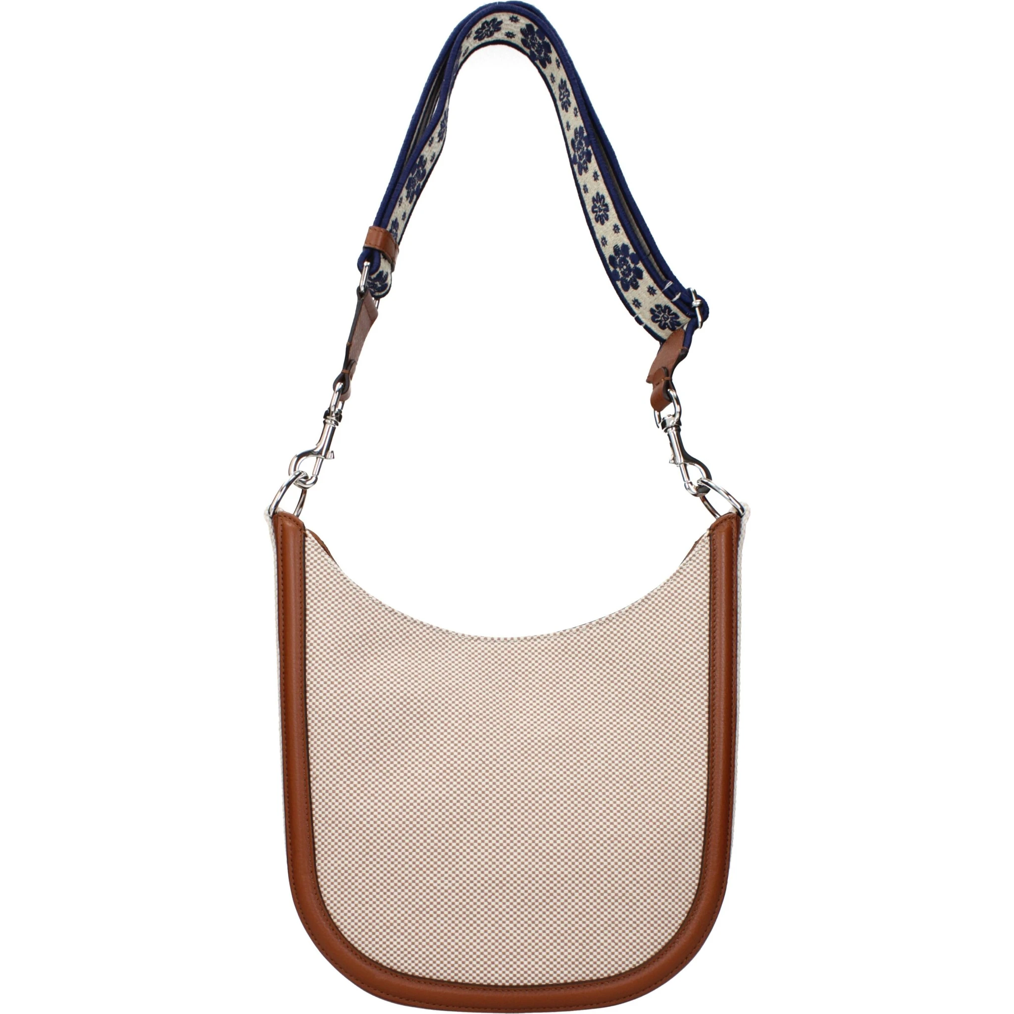 Beige Fabric Crossbody Bag