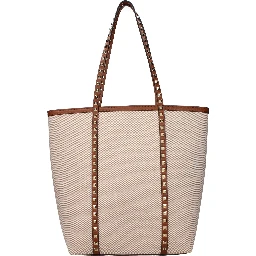 Beige Fabric Shoulder Bag
