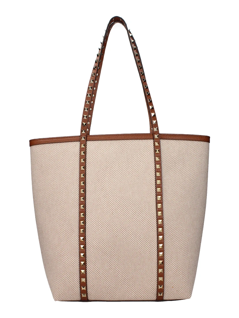 Beige Fabric Shoulder Bag