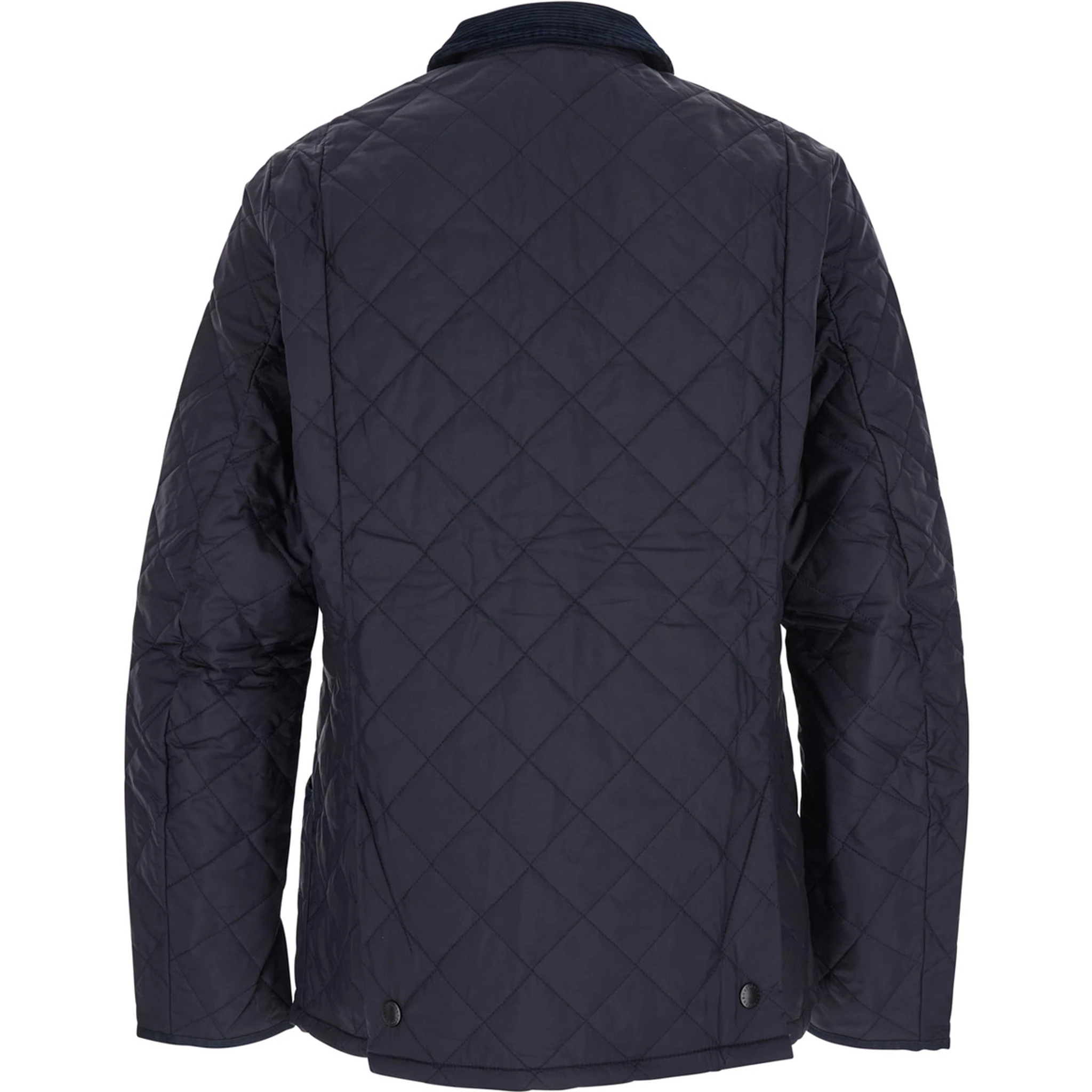 Heritage Liddesdale Blue Jacket with Classic Corduroy Collar and Logo Lettering on the Front in Tech Fabric Man