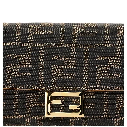 “Continental” Brown Mini Bag with All-Over FF Pattern in Fabric Woman