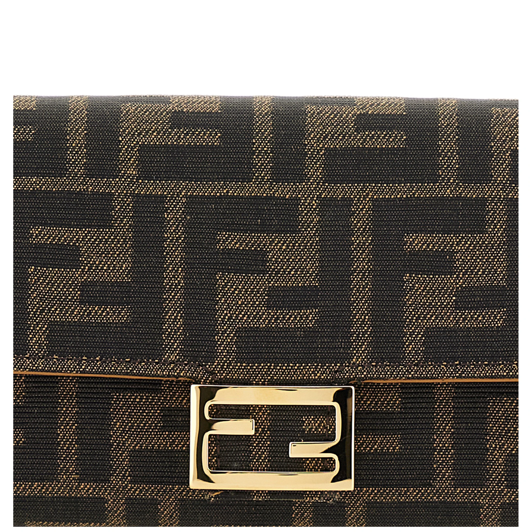 “Continental” Brown Mini Bag with All-Over FF Pattern in Fabric Woman