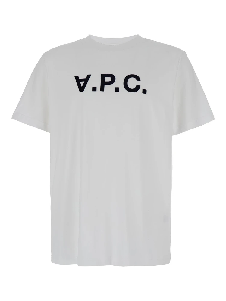 White Oversized T-Shirt with APC Print in Cotton Man