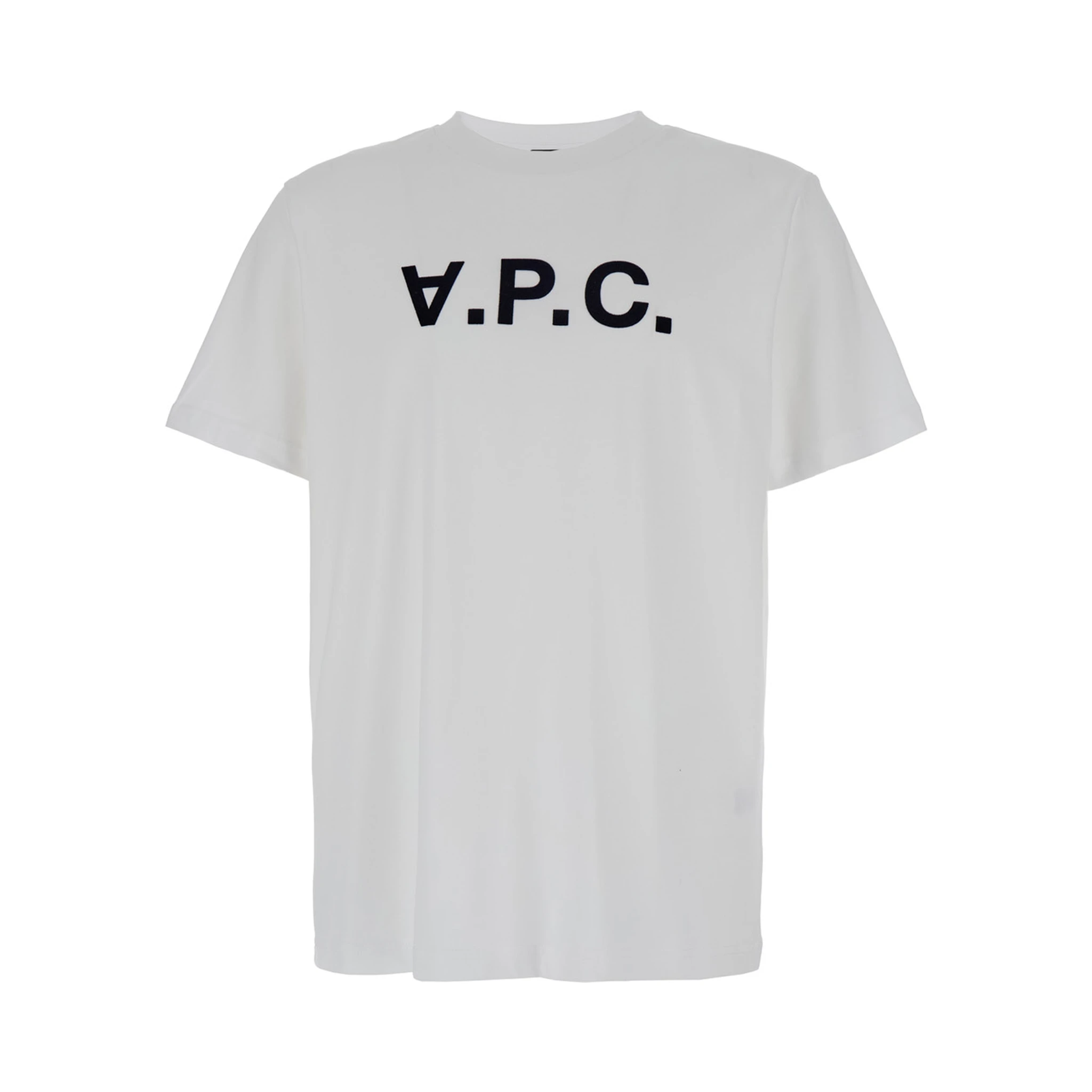 White Oversized T-Shirt with APC Print in Cotton Man