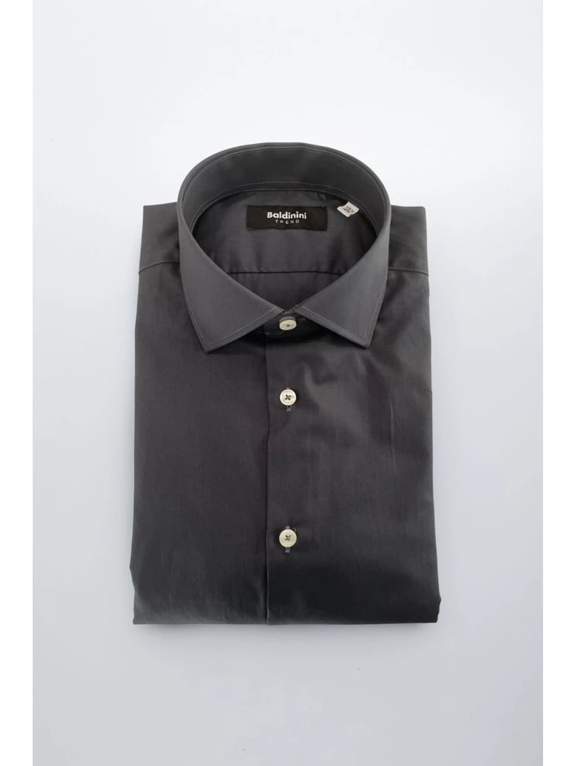 Gray Cotton Men Shirt